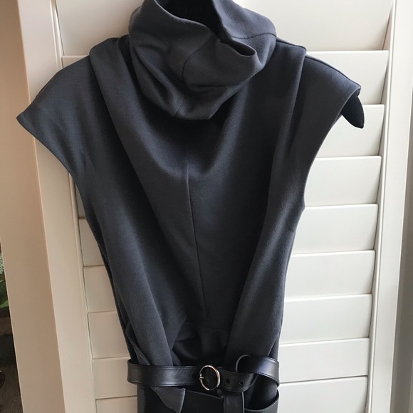 🔥CELINE🔥 Wool Midi dress w/ Leather Belt Detail - Picture 4 of 8